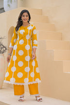 Sunshine Yellow Printed Kurta Set with Dupatta