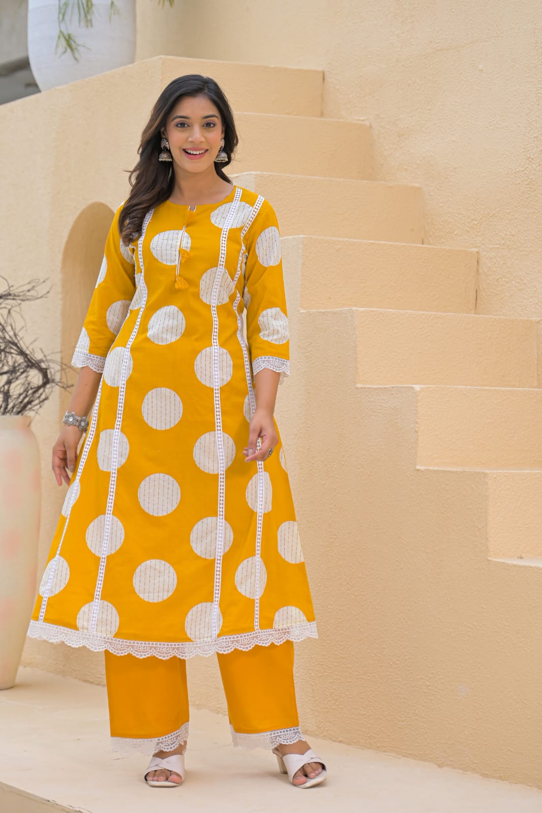 Sunshine Yellow Printed Kurta Set with Dupatta