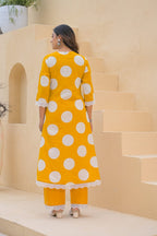Sunshine Yellow Printed Kurta Set with Dupatta