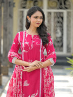 Blush Pink Floral Printed Kurta Set with Dupatta