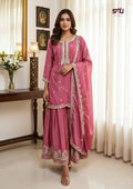 PINK DUSTY ROSE SHARARA SET