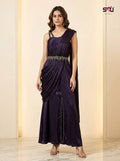 PURPLE SAREE SET