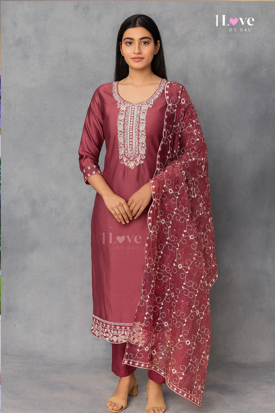 WINE KURTI SET