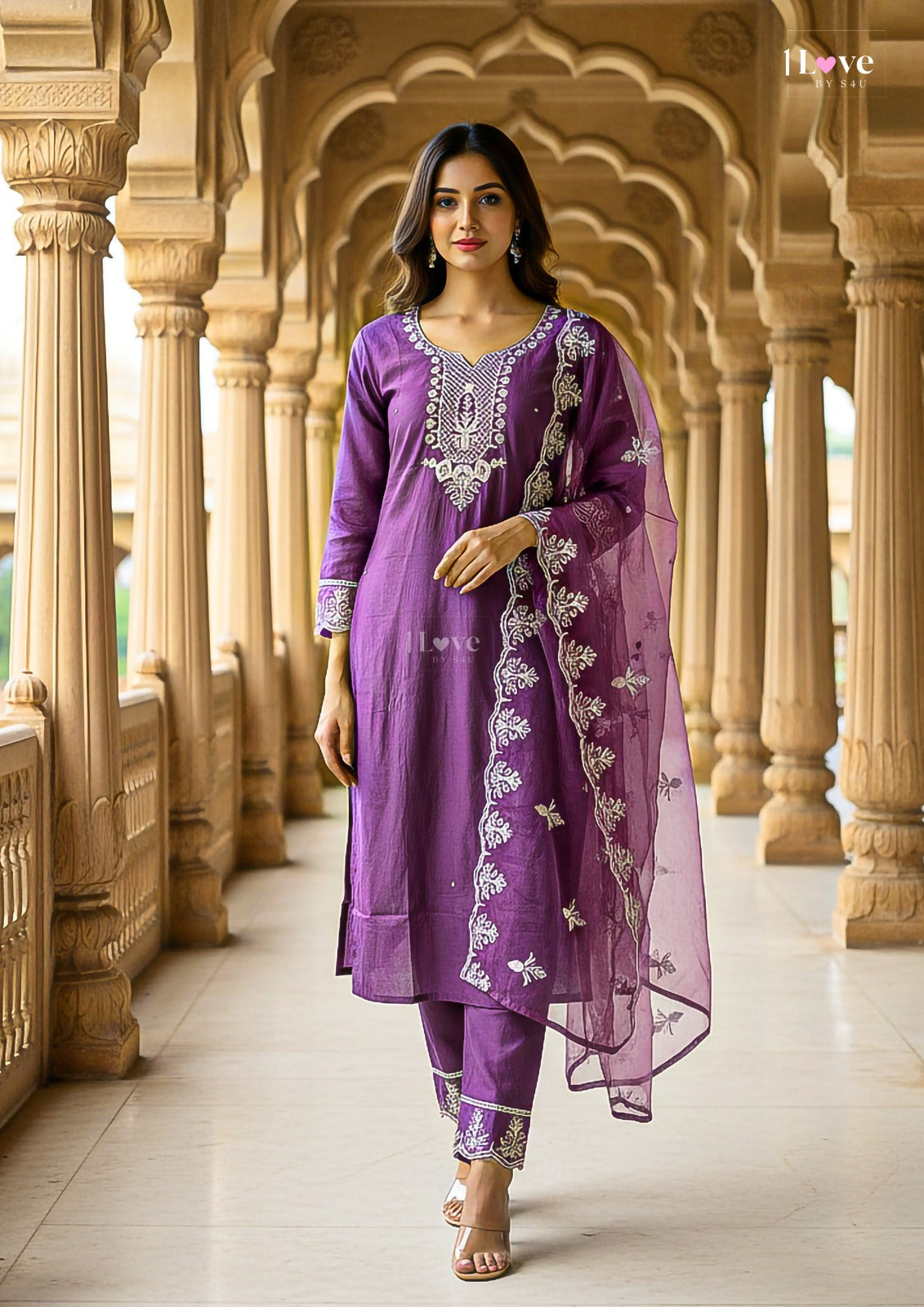 PURPLE PLUM KURTI SET