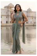 GRAY SAREE SET