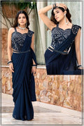 NAVY BLUE SAREE SET