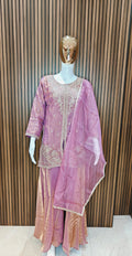 LAVENDER EMBROIDERED KURTA PLAZO SET