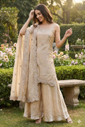 ELEGANT IVORY EMBROIDERED KURTA PLAZO SET